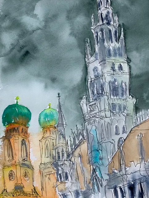 Town Hall and Frauenkirche, Munich